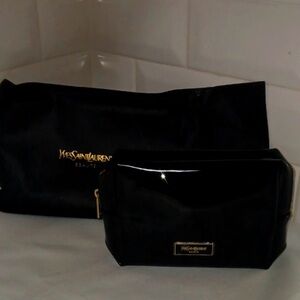 GWP YSL black faux patent cosmetic bag